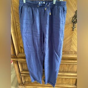 Ellen Tracy small blue linen pants. Like New